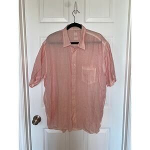 120% Lino Shirt S/S Relaxed Fit Linen Pink Men 5XL